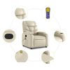 Stand up Massage Recliner Chair Cream Faux Leather