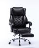 High Back Massage Reclining Office Chair with Footrest - Executive Computer Home Desk Massaging Lumbar Cushion , Adjustable Angle , Breathable Thick P