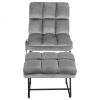 Massage Chair Velvet Accent Sofa Chair with Ottoman and Remote Control