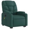 Electric Stand up Massage Recliner Chair Dark Green Fabric