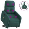 Stand up Massage Recliner Chair Dark Green Fabric