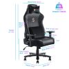 Big and Tall Gaming Chair 400lbs Gaming Chair with Massage Lumbar Pillow, Headrest, 3D Armrest, Metal Base, PU Leather