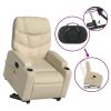 Stand up Massage Recliner Chair Cream Fabric