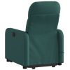 Stand up Massage Recliner Chair Dark Green Fabric