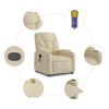 Stand up Massage Recliner Chair Cream Fabric