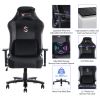 Big and Tall Gaming Chair 400lbs Gaming Chair with Massage Lumbar Pillow, Headrest, 3D Armrest, Metal Base, PU Leather