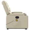 Stand up Massage Recliner Chair Cream Faux Leather