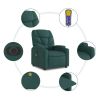 Electric Stand up Massage Recliner Chair Dark Green Fabric