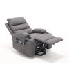 21"seat width,large size Electric Power Lift Recliner Chair Sofa for Elderly, 8 point vibration Massage and lumber heat, Remote Control, Side Pockets