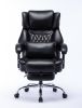 High Back Massage Reclining Office Chair with Footrest - Executive Computer Home Desk Massaging Lumbar Cushion , Adjustable Angle , Breathable Thick P