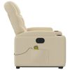 Electric Stand up Massage Recliner Chair Cream Fabric