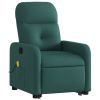 Stand up Massage Recliner Chair Dark Green Fabric