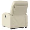 Stand up Massage Recliner Chair Cream Faux Leather