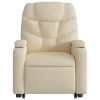 Stand up Massage Recliner Chair Cream Fabric