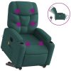 Electric Stand up Massage Recliner Chair Dark Green Fabric