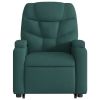 Electric Stand up Massage Recliner Chair Dark Green Fabric