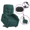 Electric Stand up Massage Recliner Chair Dark Green Fabric