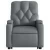 Electric Stand up Massage Recliner Chair Gray Faux Leather