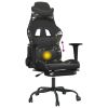 Massage Gaming Chair with Footrest Black&Camouflage Faux Leather