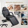 Massage Salon Tattoo Chair with Two Trays Esthetician Bed with Hydraulic Stool;  Multi-Purpose 3-Section Facial Bed Table;  Adjustable Beauty Barber S