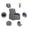 Electric Stand up Massage Recliner Chair Gray Faux Leather