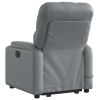 Electric Stand up Massage Recliner Chair Gray Faux Leather