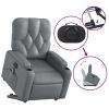 Electric Stand up Massage Recliner Chair Gray Faux Leather