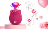 Rose Shape Sucking Vibrator G-spot Private Parts Sex Toy 7 Speed Waterproof